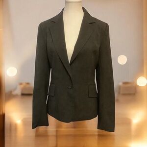 SUZY SHEIR CHARCOAL GRAY LONG SLEEVE DOUBLE BREASTED BLAZER JACKET/ Size 7/8